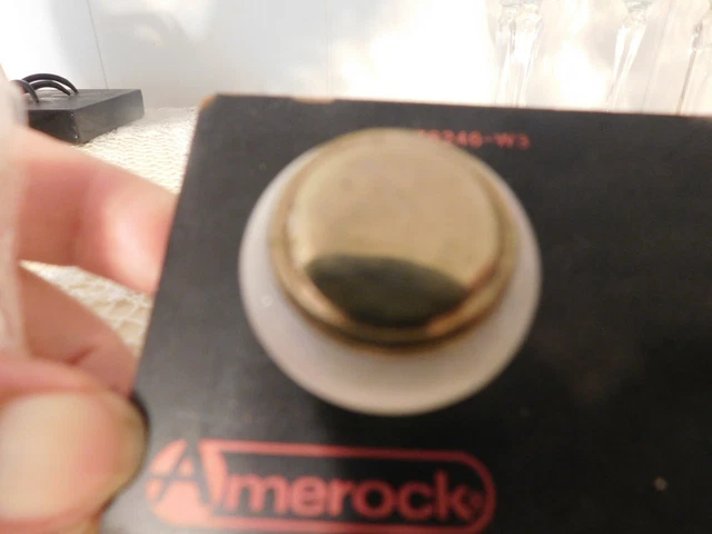 Amerock Round Knob, Pull, White Ceramic, Brass Center. Bp76246-W3