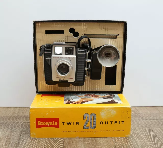 Kodak Brownie Twin 20 camera in original box, vintage