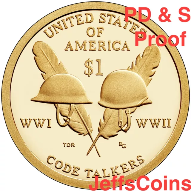 2016 P D S SACAGAWEA NATIVE AMERICAN Code Talkers Proof Indian Dollar Sets PDS 3