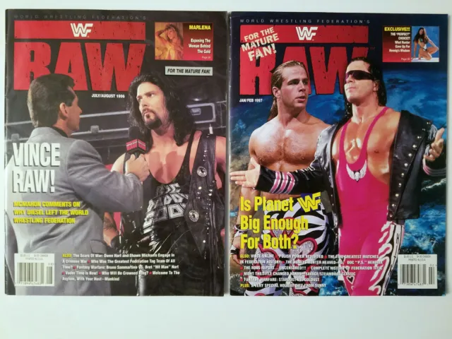 WWE WWF RAW MAGAZINE July/August 1996  Jan/Feb 1997 WCW ECW  WRESTLING SMACKDOWN