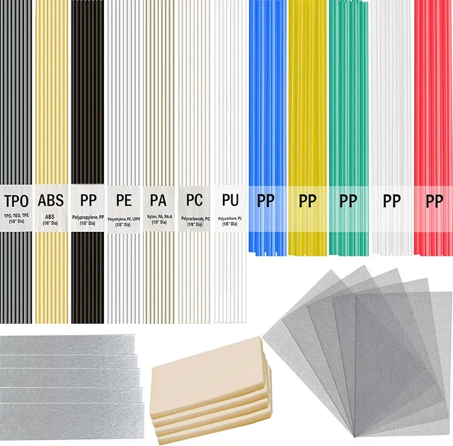 106Pcs Plastic Welding Rods ABS PP PU PE PA PC TPO 7 Types of Plastic Welder Rod