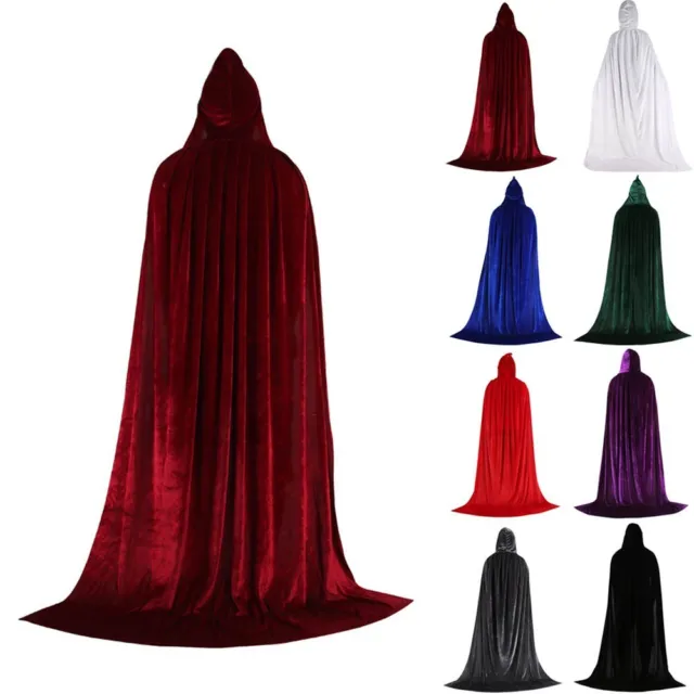 Costume cosplay mantello medievale con cappuccio di alta qualità bambini adulti strega mantello