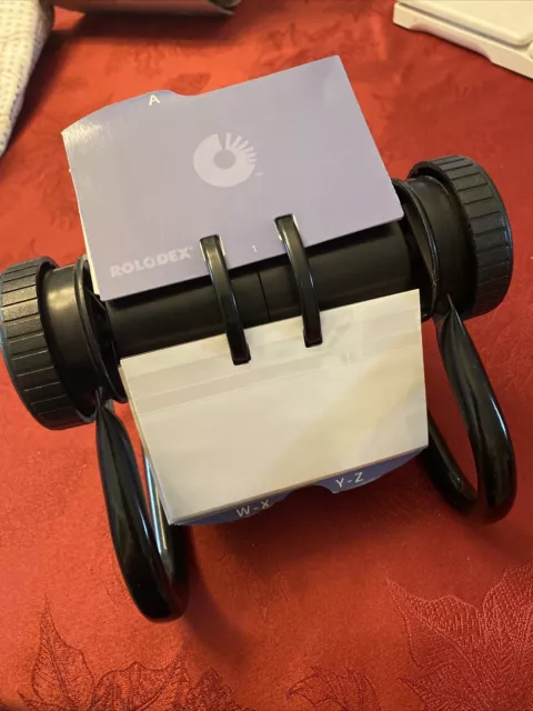 ROLODEX Rotary Card File with 2-1/4in x 4in Cards- A-Z Black