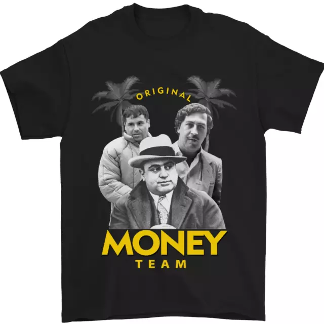 T-shirt da uomo Money Team Pablo Escobar El Chapo Al Capone 100% cotone