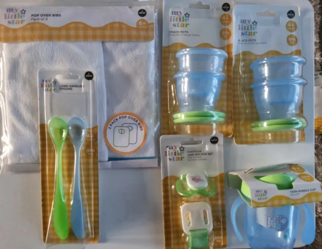 Superdrug My Little Star Baby Cup,2 Feeding Spoons,4 Snack Pots,2 Bibs,Soother