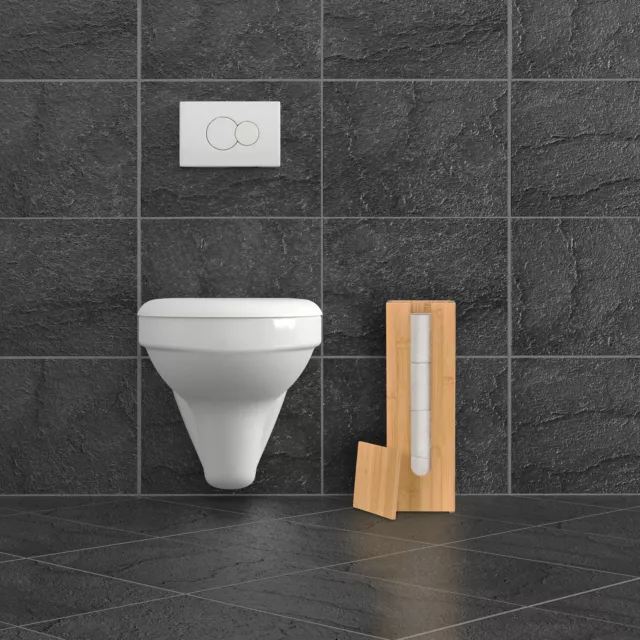 Porte-papier toilette Support autonome toilettes Rangement WC Réserve à rouleaux 3