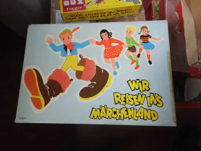 Vintage Brettspiel "Wir reisen ins Märchenland" m. Zinnfiguren