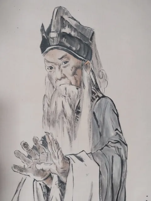 (S30-3) Rollbild mit Tuschmalerei im Stil von Jiang Zhaohe (蒋兆和, 1904-1986)