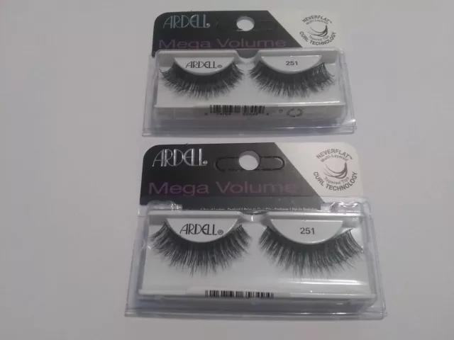 Ardell Mega Volume Wimpern #251 (Farbe schwarz) 2er PACK -- UPC: 074764658494