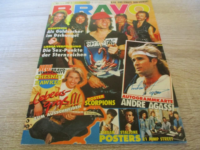 Bravo 1.8.1991 32/91 mit Sylvester Stallone Poster Heft komplett