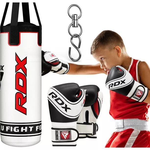Kids Punching Bag with Boxing Gloves by RDX, MMA Filled Junior Hanging Punch Bag