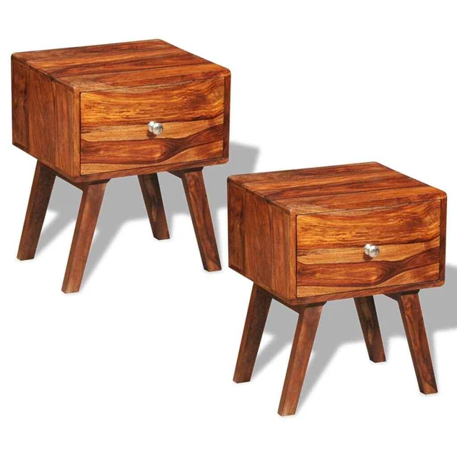 1/2x Bois Table de Chevet avec Tiroir Table de Nuit Armoire de Lit vidaXL