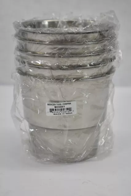 Lot of 5 Mercer Milkshake Collar Radius Top Edge Stainless Steel Mirror Finish