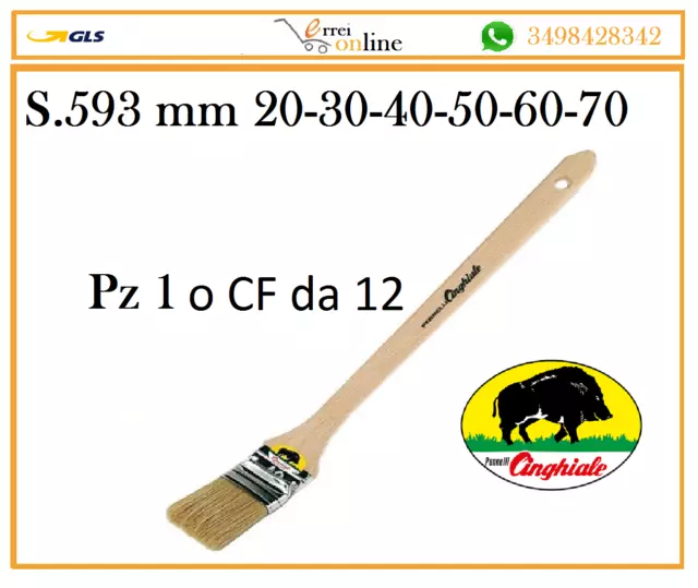Pennello Radiatore Pennellessa Cinghiale 593 Setola Bionda Con Manico In Legno