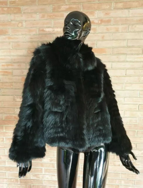 Giacca in PELLICCIA di VOLPE nero fox fur fourrure de renard fuchs fell cappotto