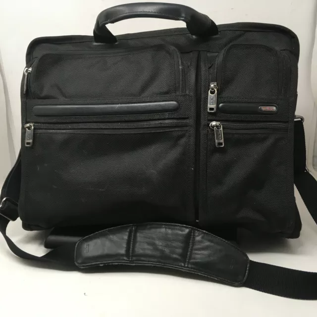 tumi alpha 17” black ballistic Nylon padded laptop briefcase Travel bag 26114d4