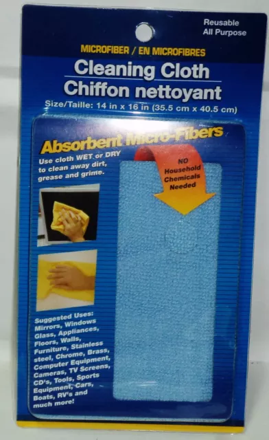 Micro-Fiber Reusable Cleaning Cloth NO Household Chemicals Needed BLUE NIP