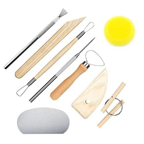 LRONG 1Set of 9PCS Pottery Tool Set and Clay Sculpting Tool Set for Pottery