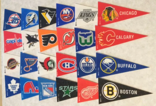 Vintage: 1992-93 NHL BANNERS PENNANTS -NEW ADDED! Pick & Choose - Mini Size