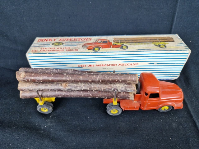 DINKY SUPERTOYS – Tracteur Willeme Avec Semi-remorque Fardier – 36A – Échelle 1/43 – Bon état Avec Boîte