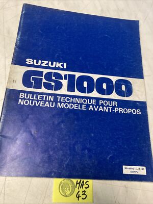 G & L Suzuki GS1000GL GS1000G T 1980 GS1000G L supplément manuel revue technique GSG 