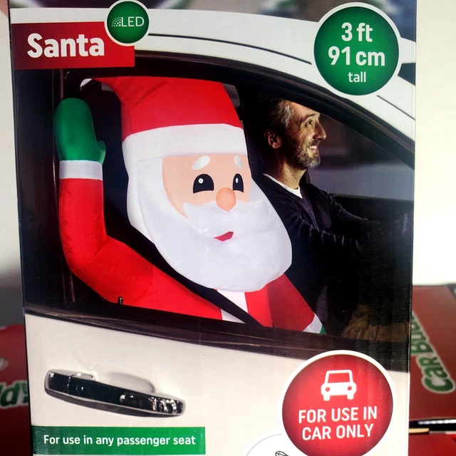 SANTA CLAUS CAR Buddy Christmas Gemmy Airblown Inflatable LED 3 ft
