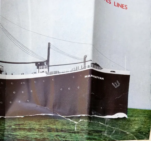 SS MANHATTAN United States Lines Cabin Pan Brochure 9/1936 TORN 2