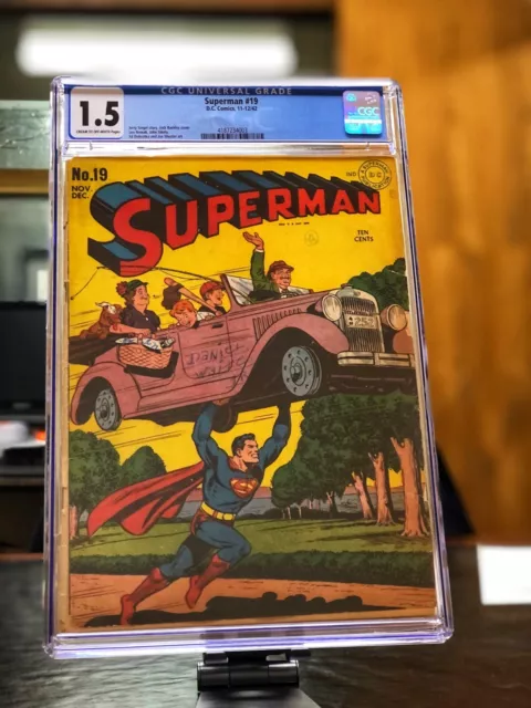 Superman #19 CGC 1.5 DC 1942 Action Comics Key Golden Age Pre-code Rare Book