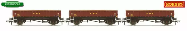 BNIB OO Gauge Hornby R60161 MHA Ballast Wagon, Three Pack, EWS - Era 9 Wagons