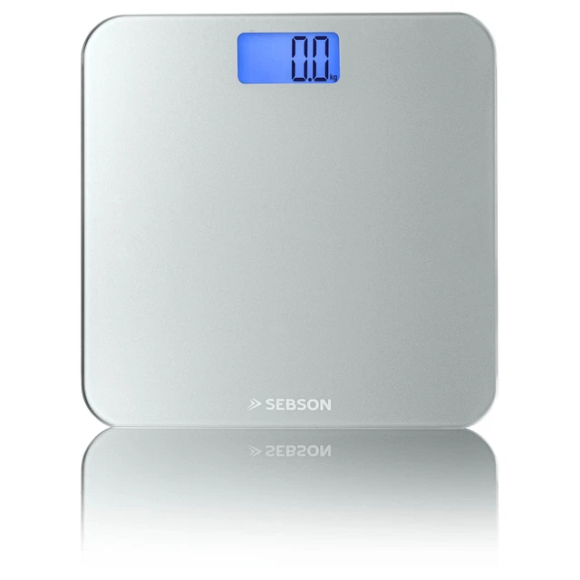 Personenwaage digital Glas LCD Display, Körper Waage silber bis 180Kg SEBSON