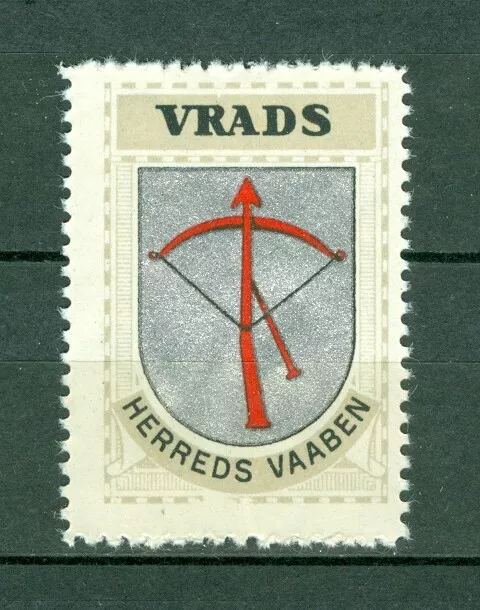 DENMARK. 1940/42 POSTER Stamp. MNG Coats Of Arms: District: Vrads. Bow ...