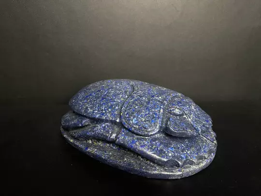 Gorgeous Egyptian Scarab made of Real lapis lazuli with natural color