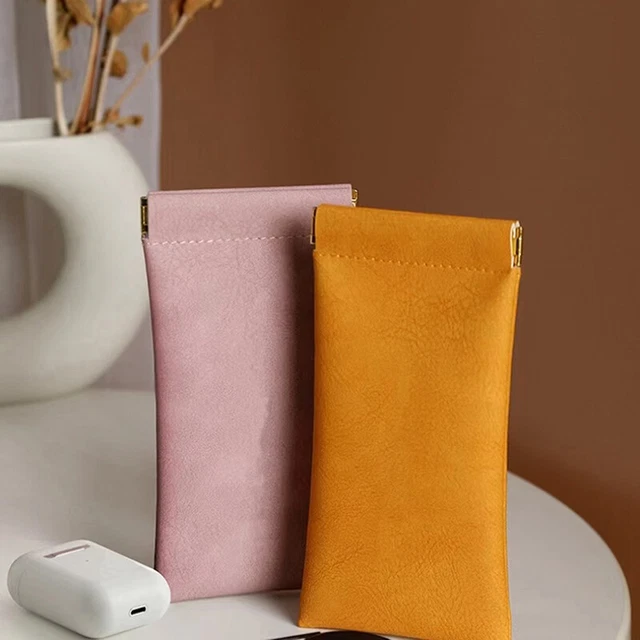 Soft Leather Reading Glasses Bag Case Waterproof Solid Sun Glasses Pouch Simple