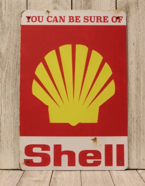 Shell Motor Oil Gas Station Tin Sign Vintage Style Ad Rustic Mechanic Garage xz