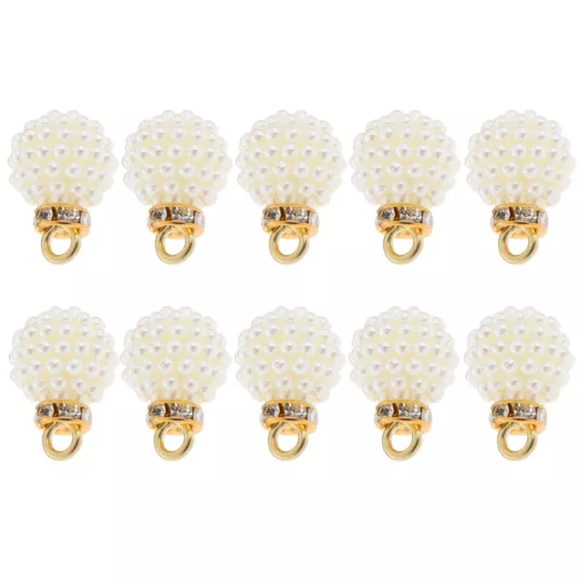 10x Strass Perle Charms Anhänger Schmuckzubehör für DIY Halskette 15mm