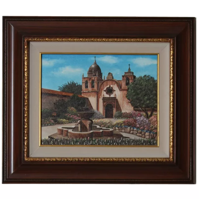 "San Carlos Borromeo" Por Eugene Schmidt Enmarcado Aceite en Lienzo 11x14