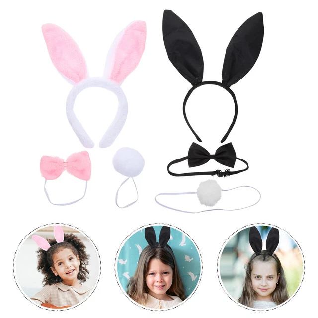 2 Sets Haarbänder Kaninchen Bogen Krawatte Kaninchen Stirnband Kostüm Zubehör