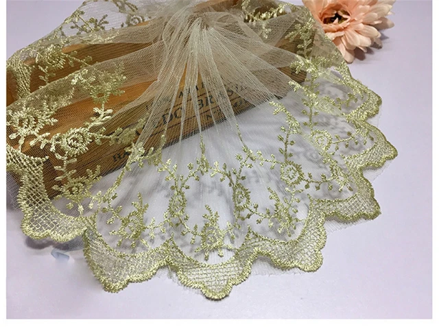 Élastique Bordure en dentelle ruban pour DIY Craft Couture Décor Mariage 4,6 m 8 cm de largeur