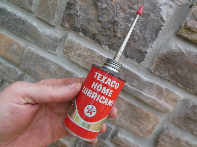 NOS Full Vintage Original TEXACO Home Lubricant 3 Ounce CAN Steel Can