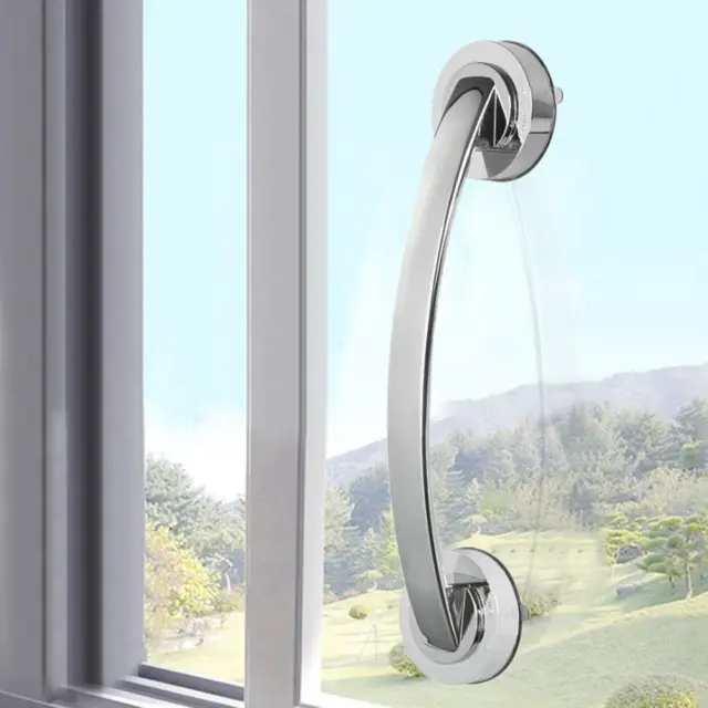 LF# Bathroom Handrail Suction Cup Glass Door Handle Sucker Hand Grip(White)