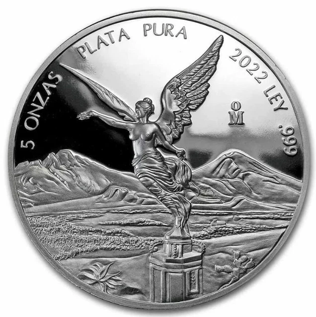 2022 5 oz Silver Mexican Libertad PROOF Coin .999 Fine Silver in Capsule #A360