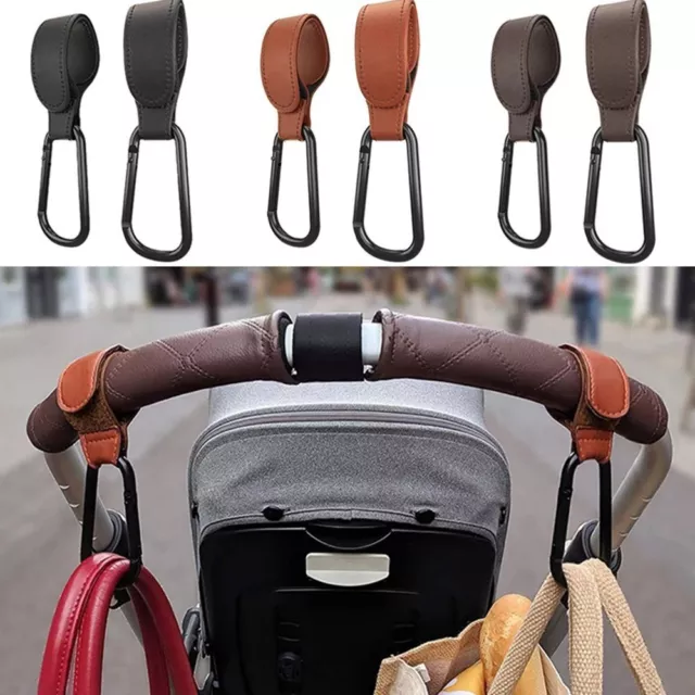 Rotatable PU Leather Hanging Hook Stroller Hook Stroller Accessories Pram Hook