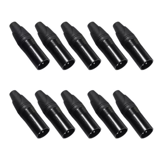 10pcs DIY Microphone XLR 3Pin Male Plug Connector Cable Solder Plug MIC Adapter 3