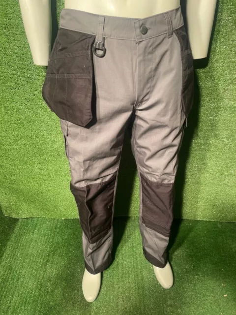 Pantaloni Da Lavoro/Convoglio Gryzko Grigi Vita 32"" Gamba 32""
