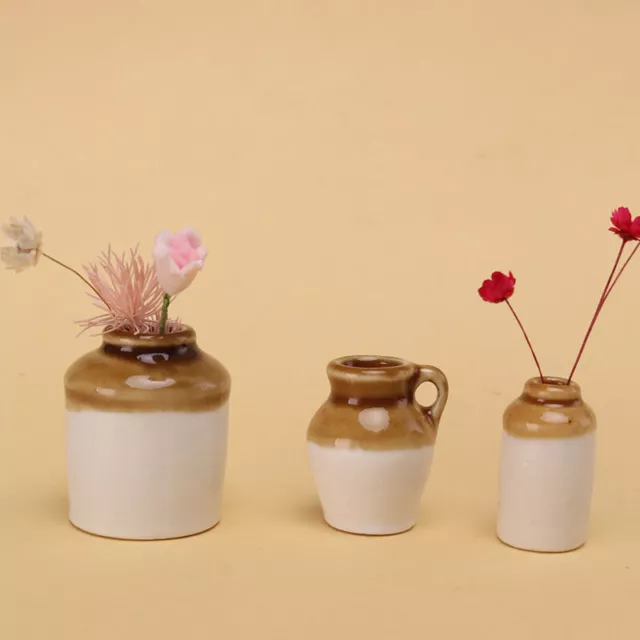 Dolls House Miniature 1:12TH Scale Flower Pot Vintage Vase Ceramic Accessories