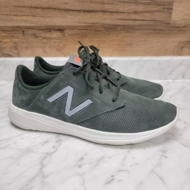 Men's sz 12 D M New Balance ML1320HG 1320 Green Nubuck Perforated Leather Shoes 2