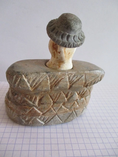 AUTHENTIQUE RARE Statuette Princesse  BACTRIANE en pierre - 3e millénaire avt JC 6