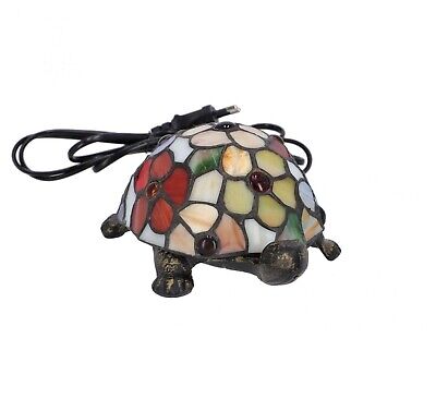 Lampada Abatjour Tiffany Vetro tartaruga arlecchino con gemme per cameretta 2