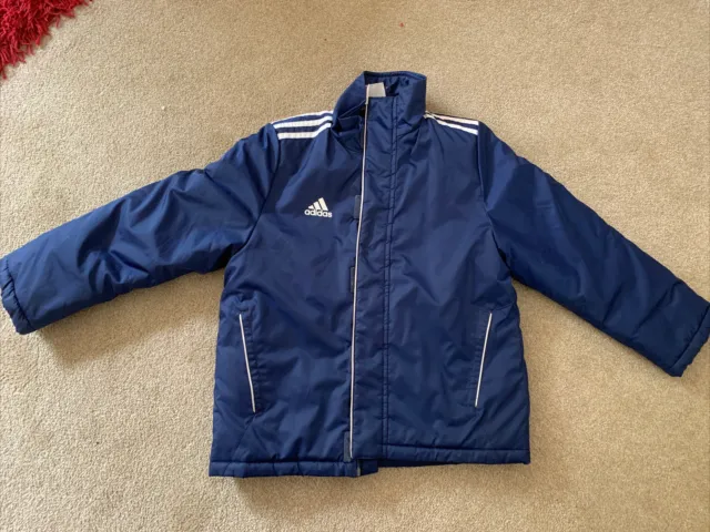 Boys Navy Blue Adidas coat 7-8 years used  VGC