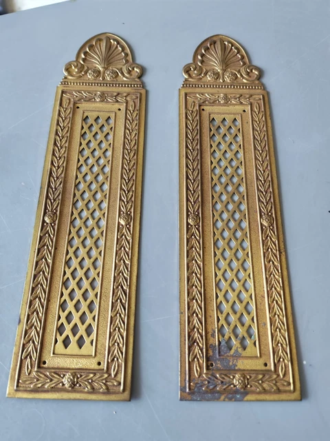 Anciennes Plaques De Propreté En Laiton Massif - 26x4,5 Cm - Style Art Déco - Occasion